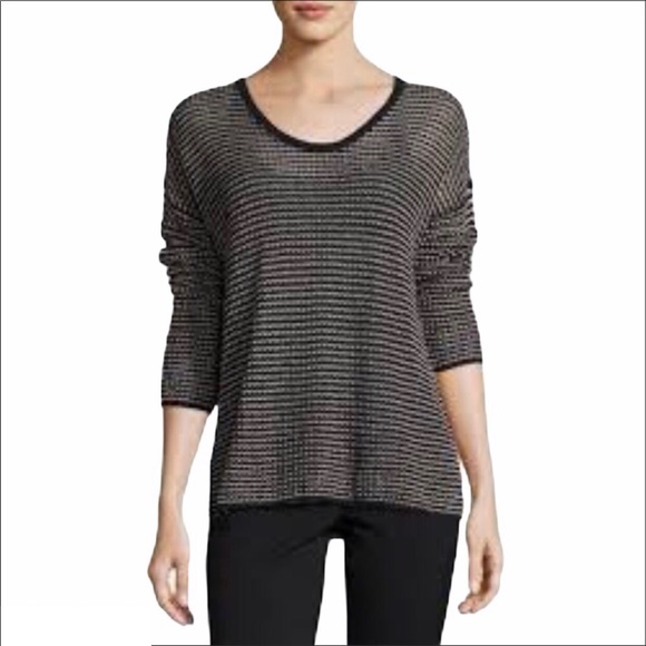 New Eileen Fisher Gima Cotton Mesh Sweater